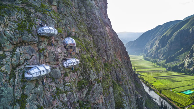 Capsules suspended in the air at high altitudes